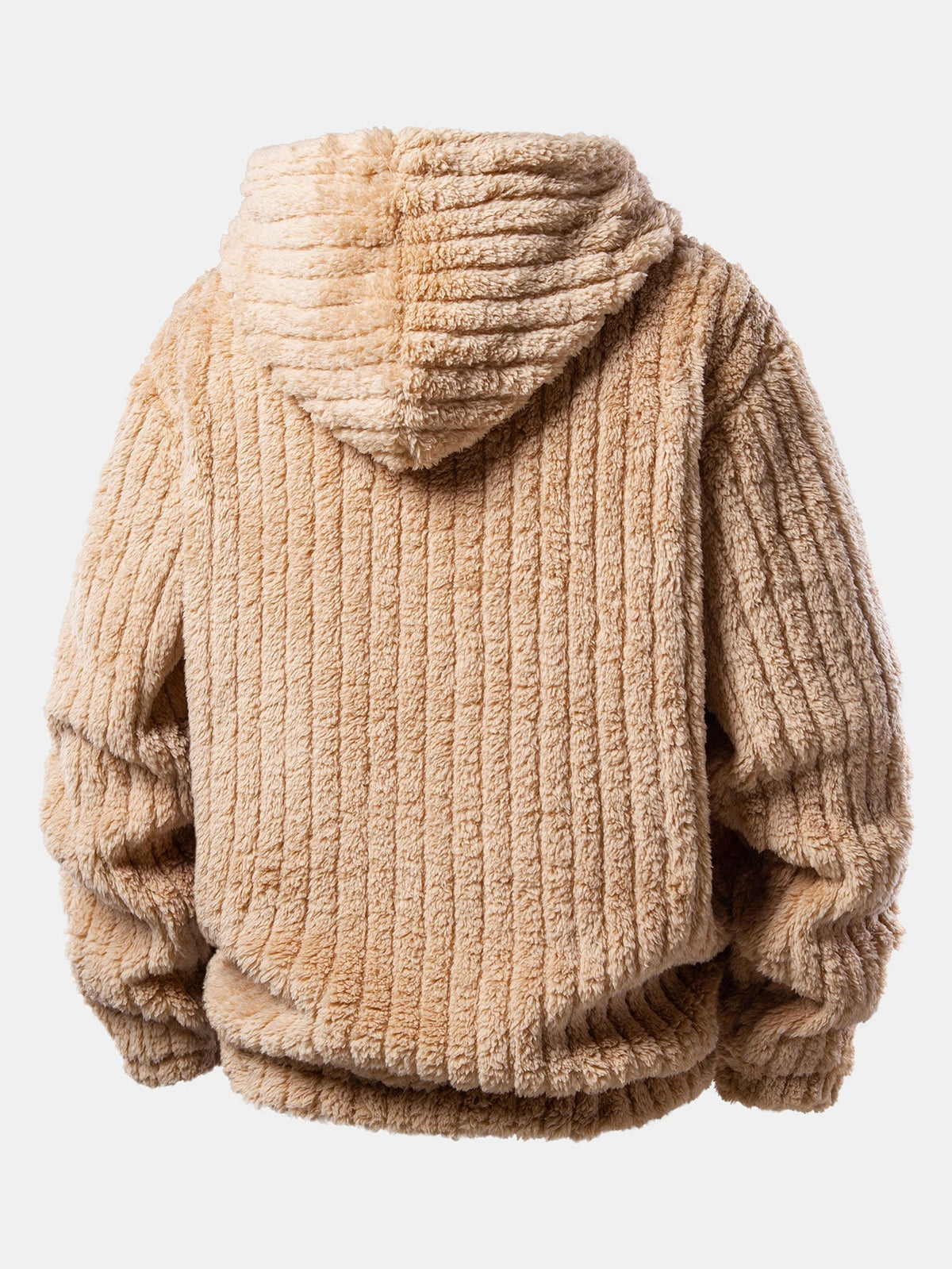 Men's Ribbed Teddy Texture Hooded Sweatshirt and Jogger Sweatsuit