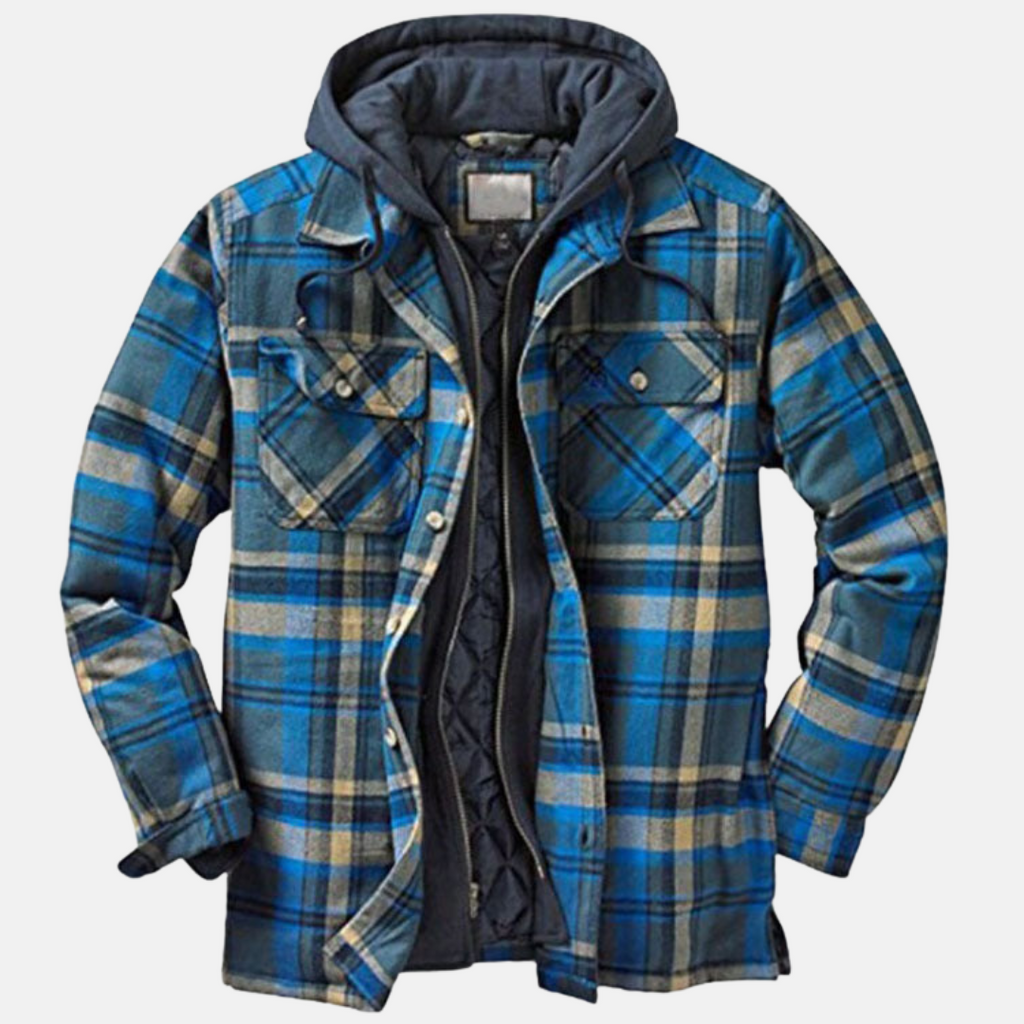 Men's Hooded Quilted Overshirt Coat