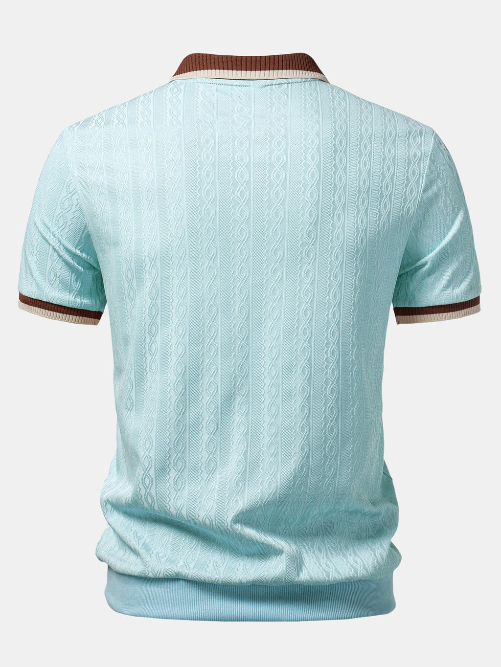Men's Quarter-Zip Structured Collar Textured Polo Shirt