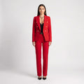 Women's Double Breasted Blazer Tailored Pants Suit Set