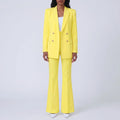 Women's High-Waist Flare Pants Double Breasted Blazer Set