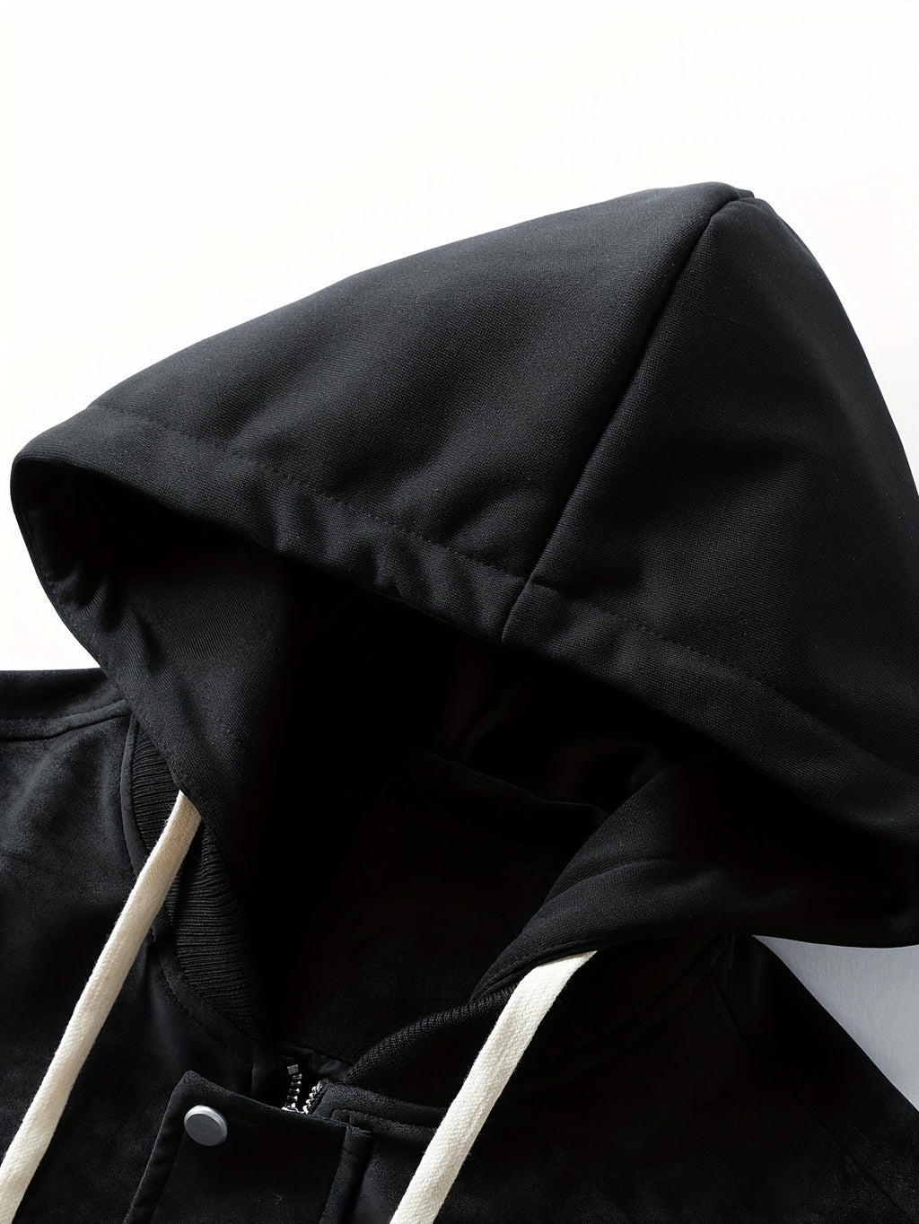 Men's Zip-Up Hooded Loose Fit Jacket with Sleeve Pocket