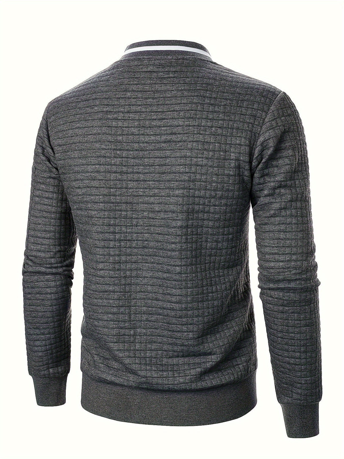 Men's Textured Stand Collar Zip Bomber Coat