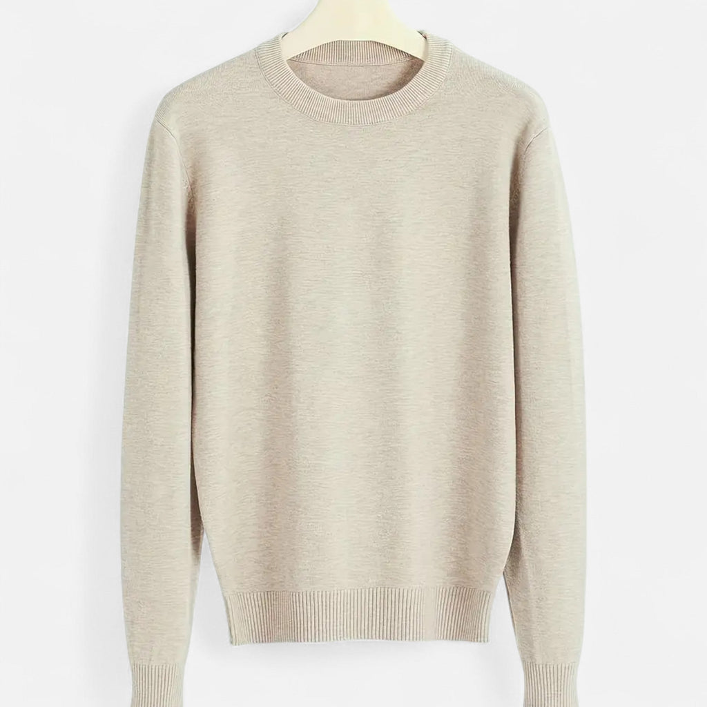 Men's Tailored Slim Ribbed Crew Neck Knit Pullover