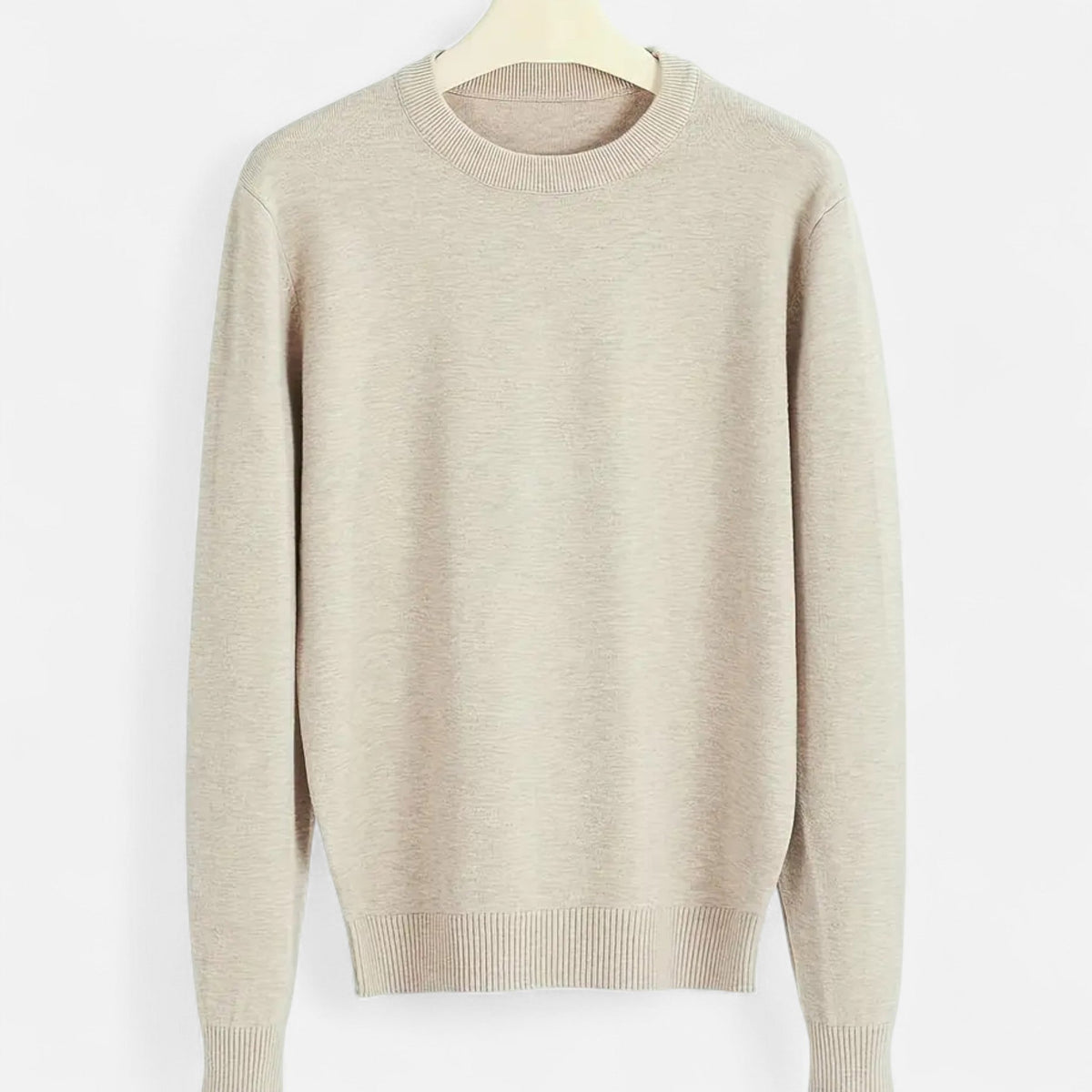 Men's Tailored Slim Ribbed Crew Neck Knit Pullover