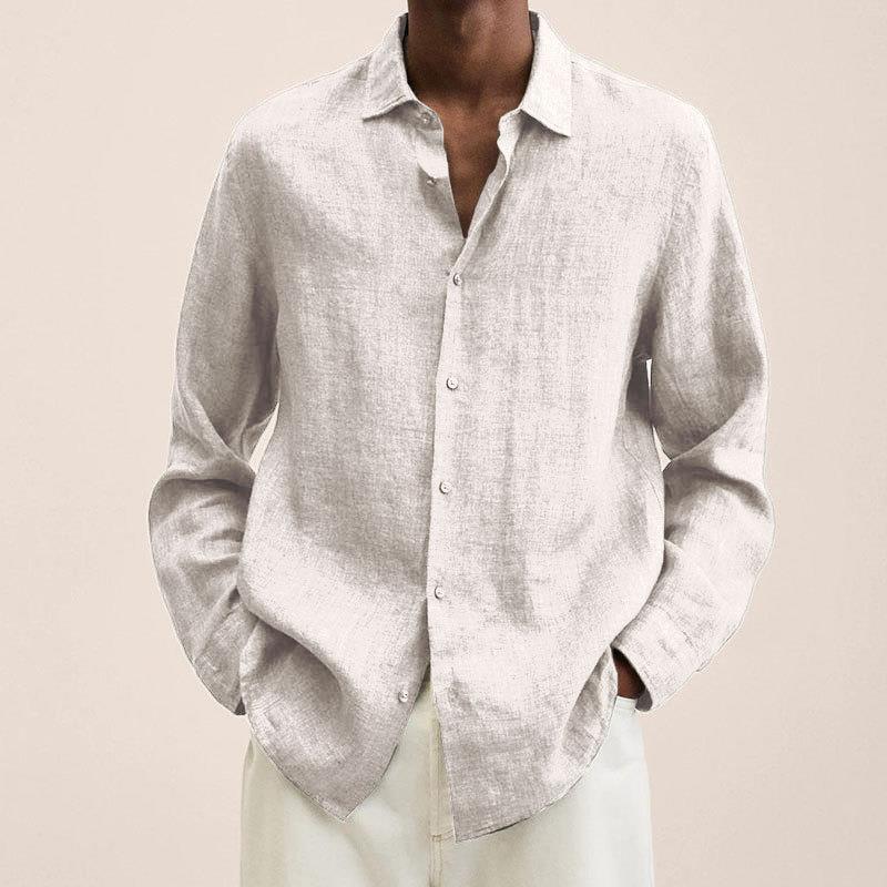 Men's Lightweight Button-Up Long Sleeve Summer Shirt