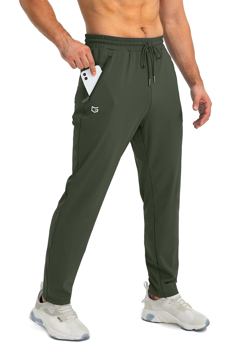 Men's Lightweight Stretch Training Joggers with Zip Pockets