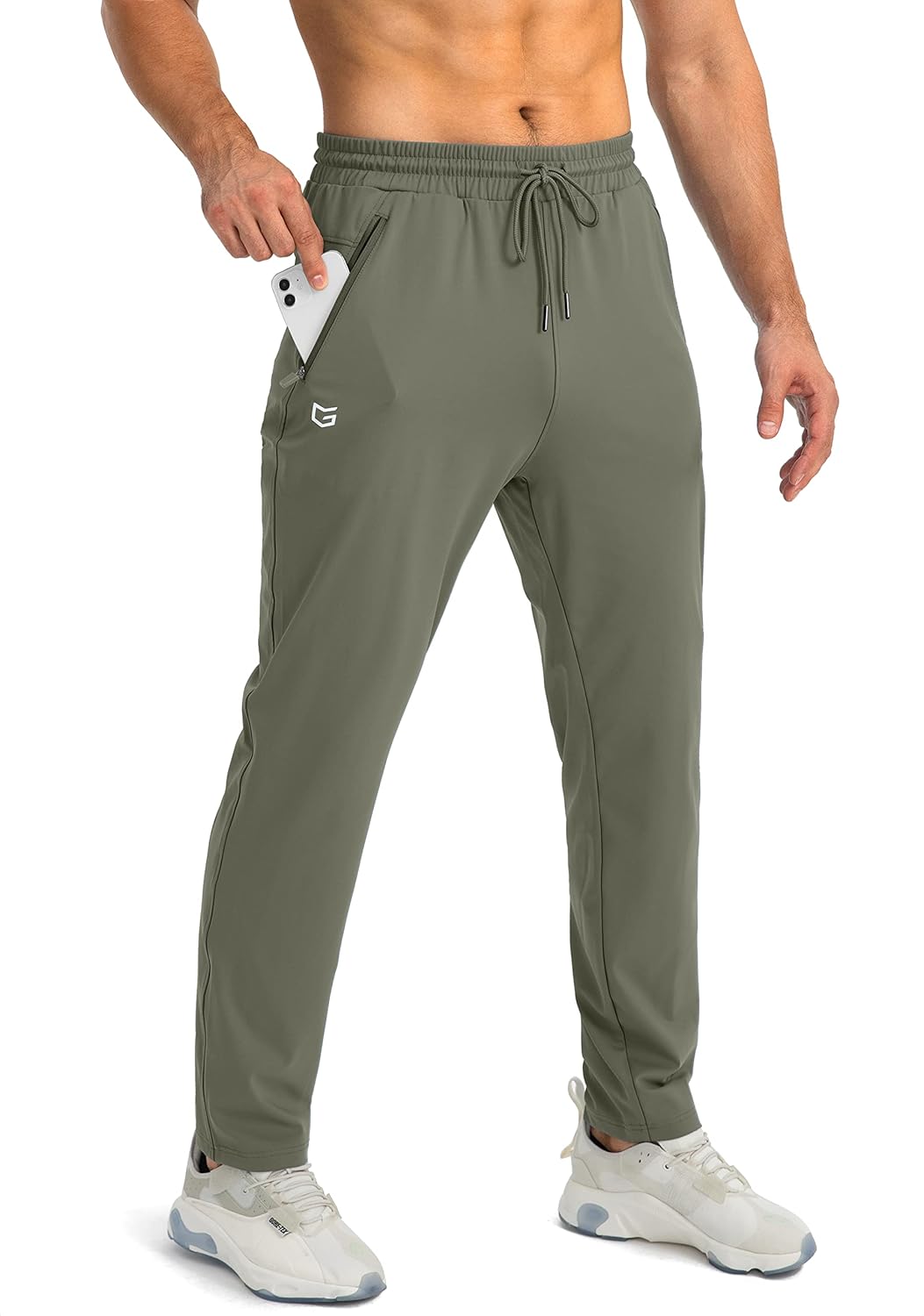 Men's Lightweight Stretch Training Joggers with Zip Pockets