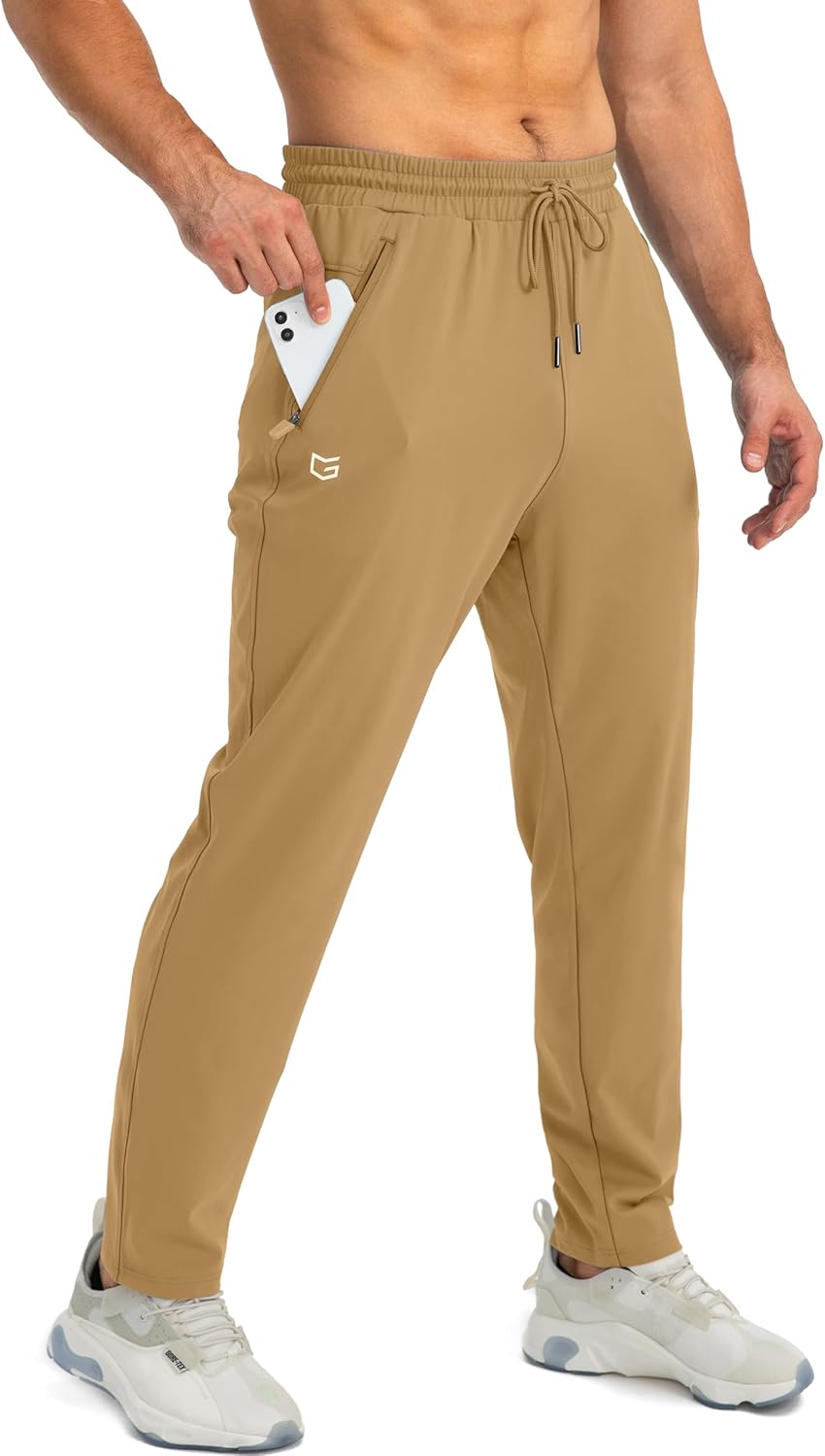 Men's Lightweight Stretch Training Joggers with Zip Pockets