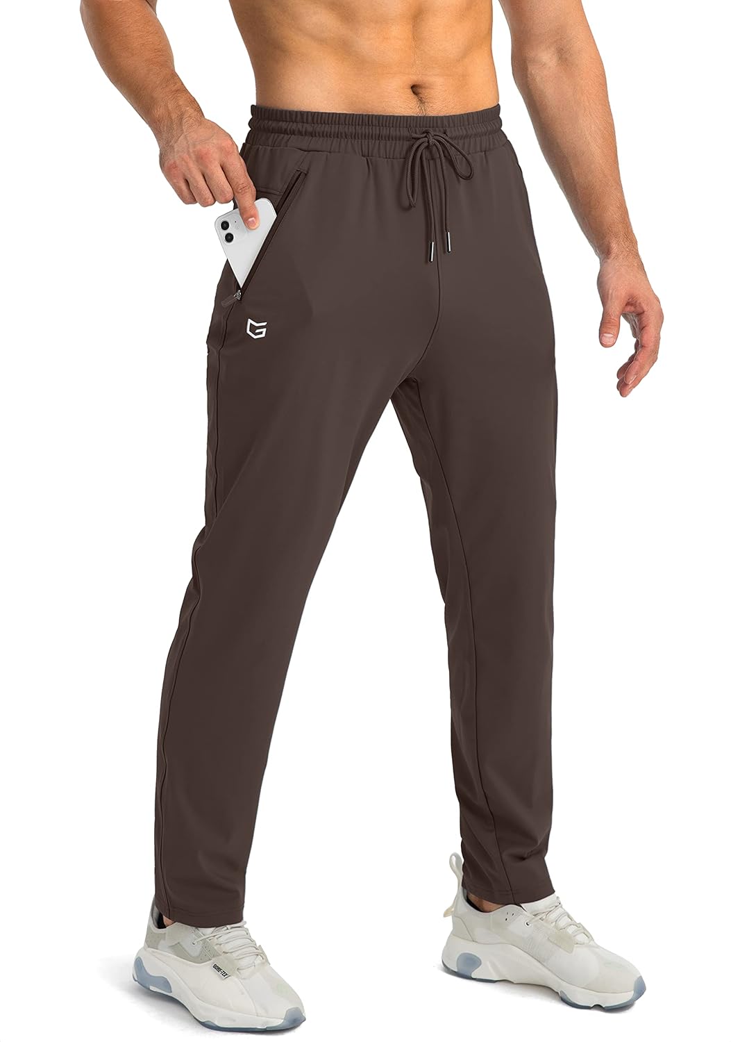 Men's Lightweight Stretch Training Joggers with Zip Pockets