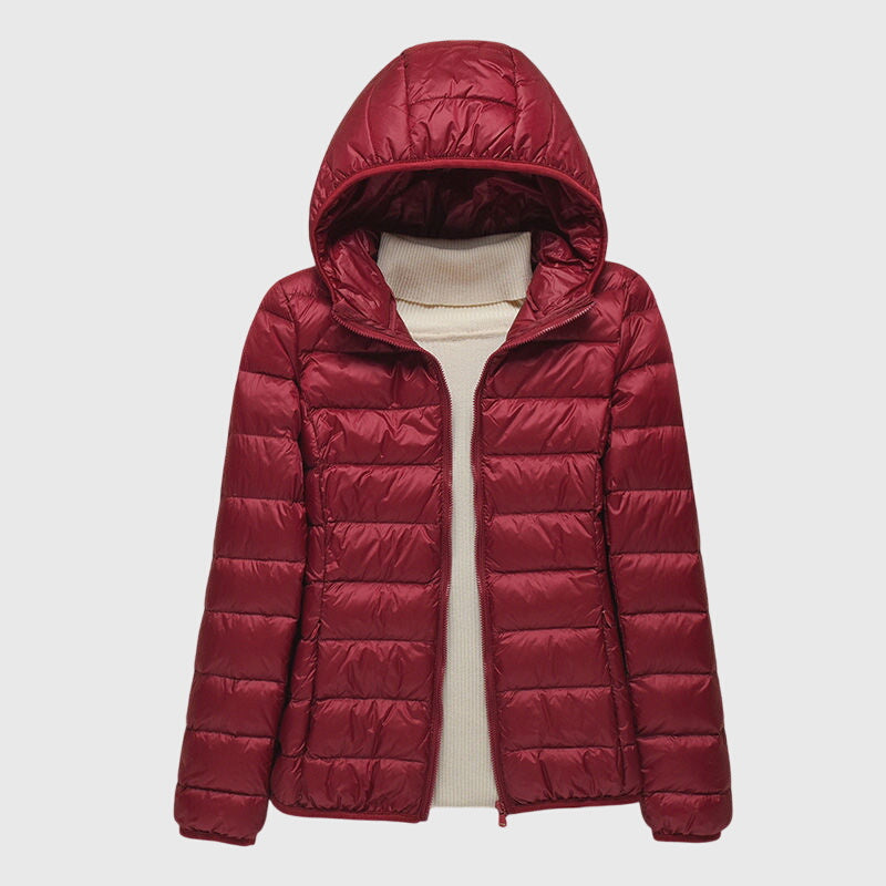 Women's Ultra-Light Waterproof Quilted Hooded Coat