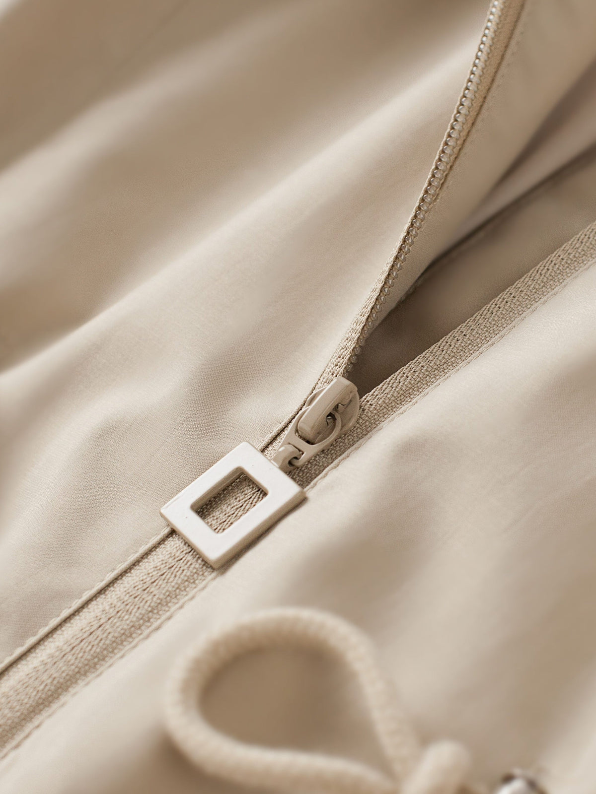 Women's Light Hooded Coat with Drawstring Waist