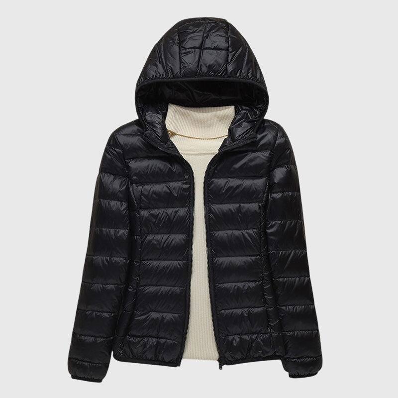 Women's Ultra-Light Waterproof Quilted Hooded Coat