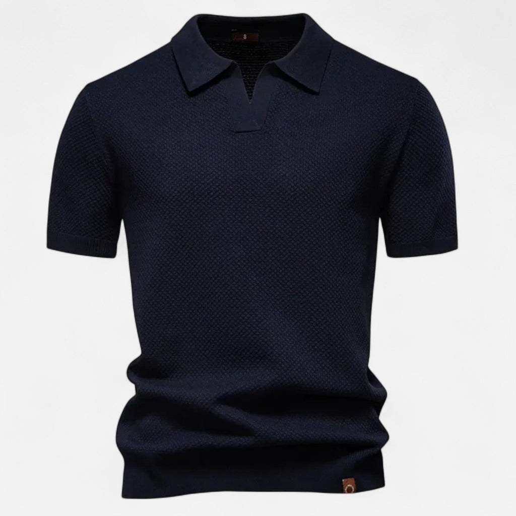 Men's Breathable Wool Pineapple Pattern Polo Shirt