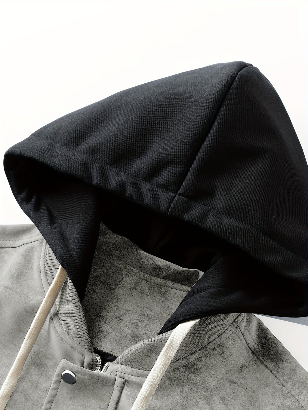 Men's Zip-Up Hooded Loose Fit Jacket with Sleeve Pocket