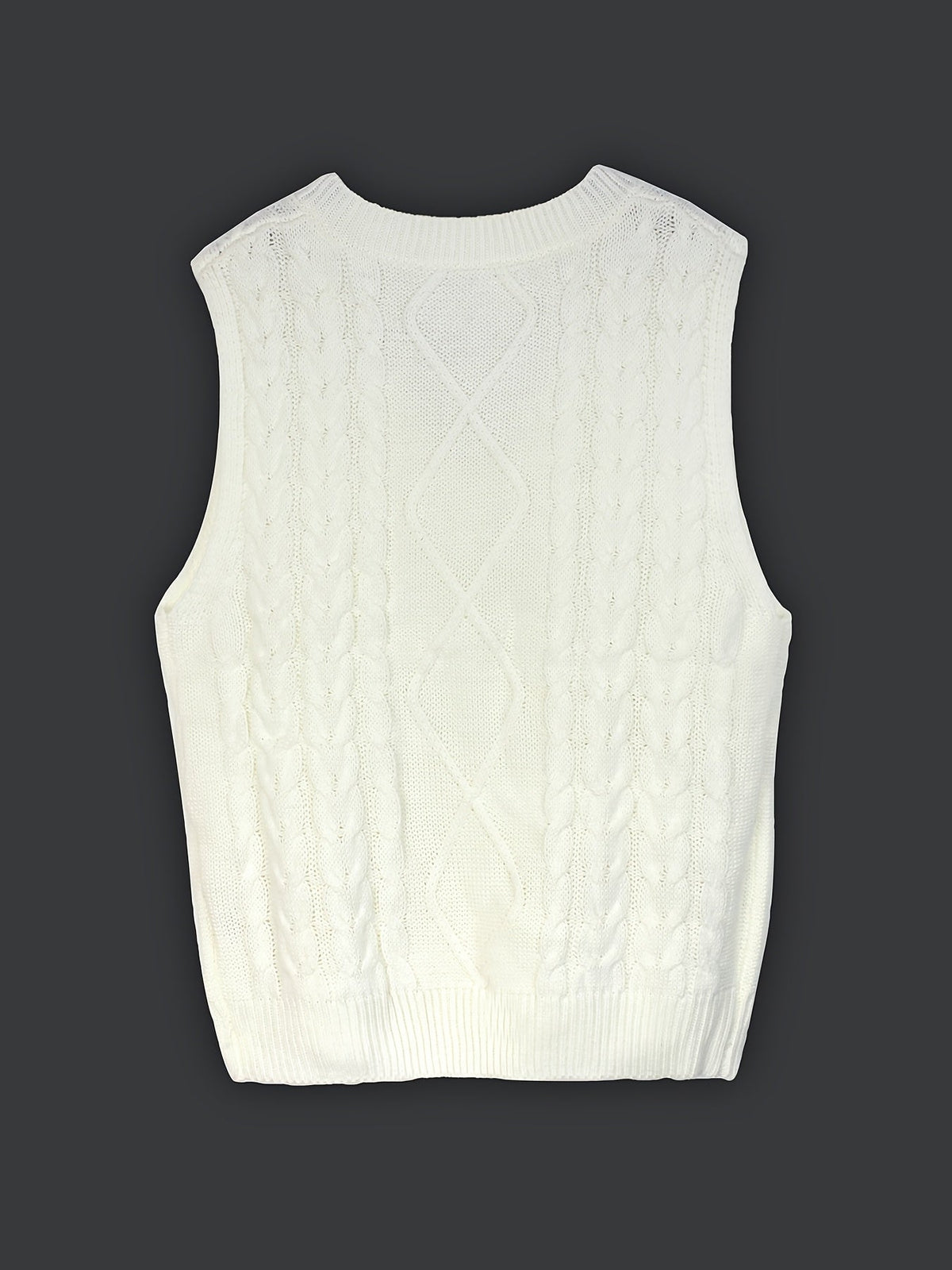Women's V-Neck Cable Knit Sleeveless Sweater Vest