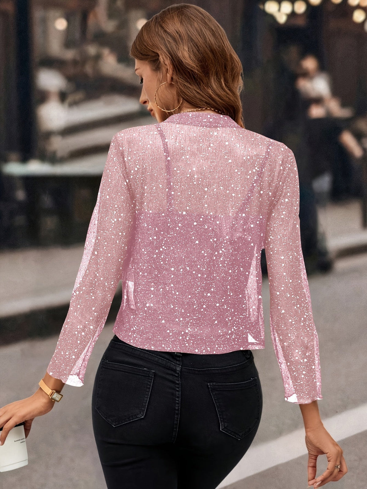Women's Soft Shimmer Short Open Jacket