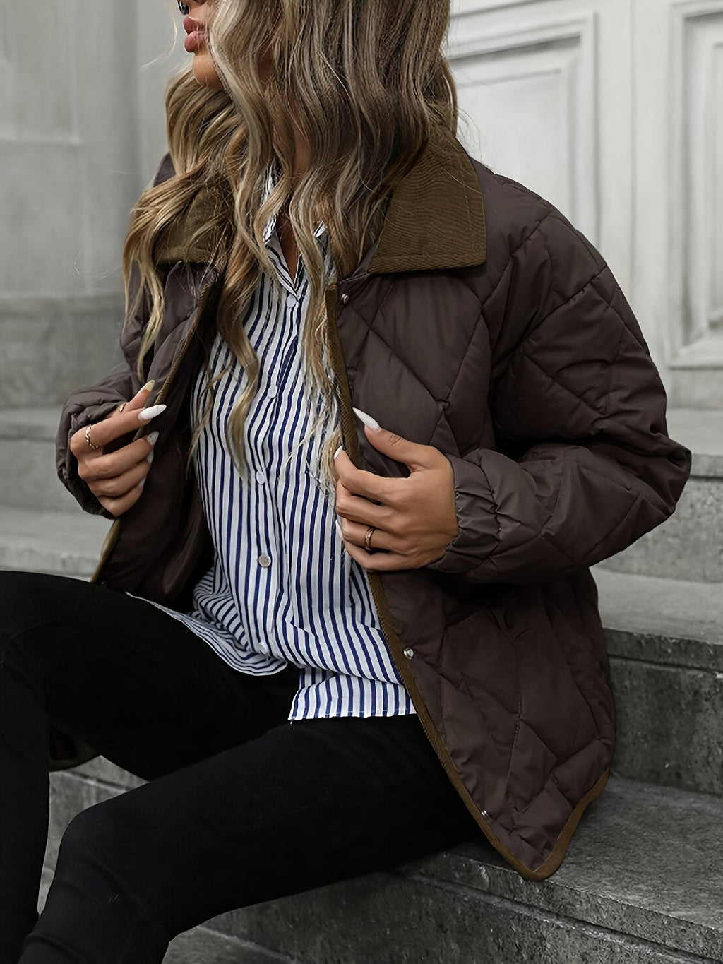 Women's Diamond Quilted Padded Coat