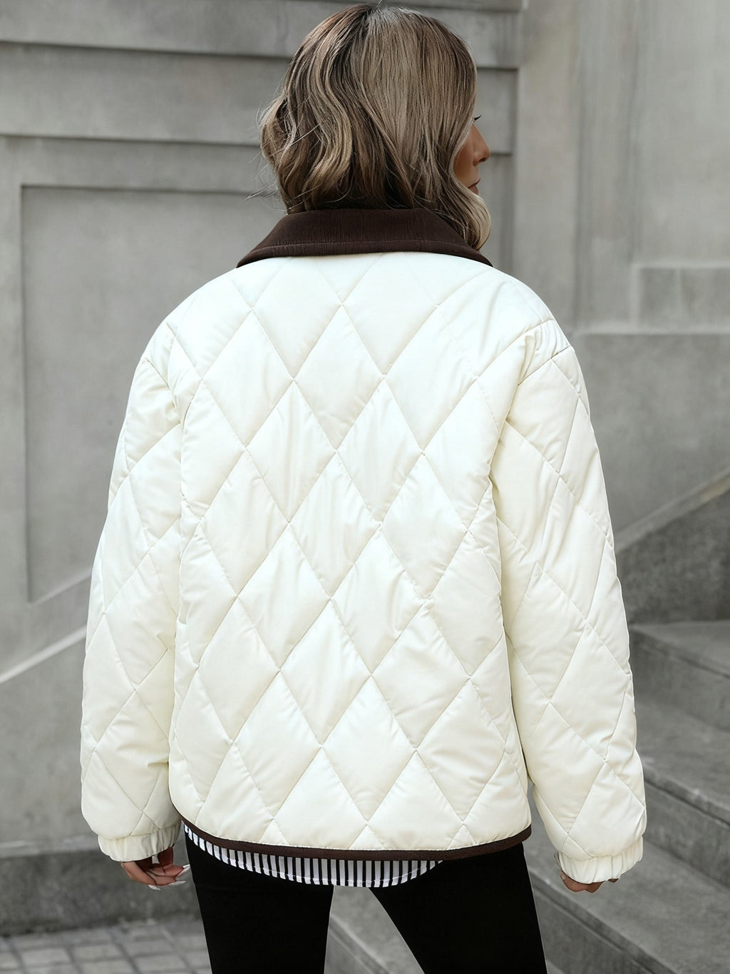 Women's Diamond Quilted Padded Coat