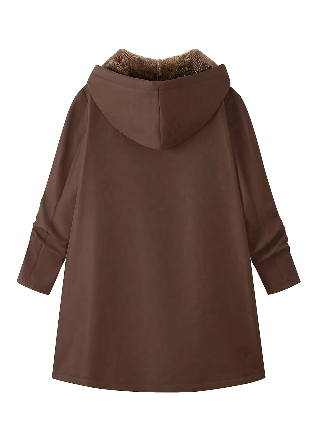 Women's Plush Lining Hooded Long Zip Overcoat