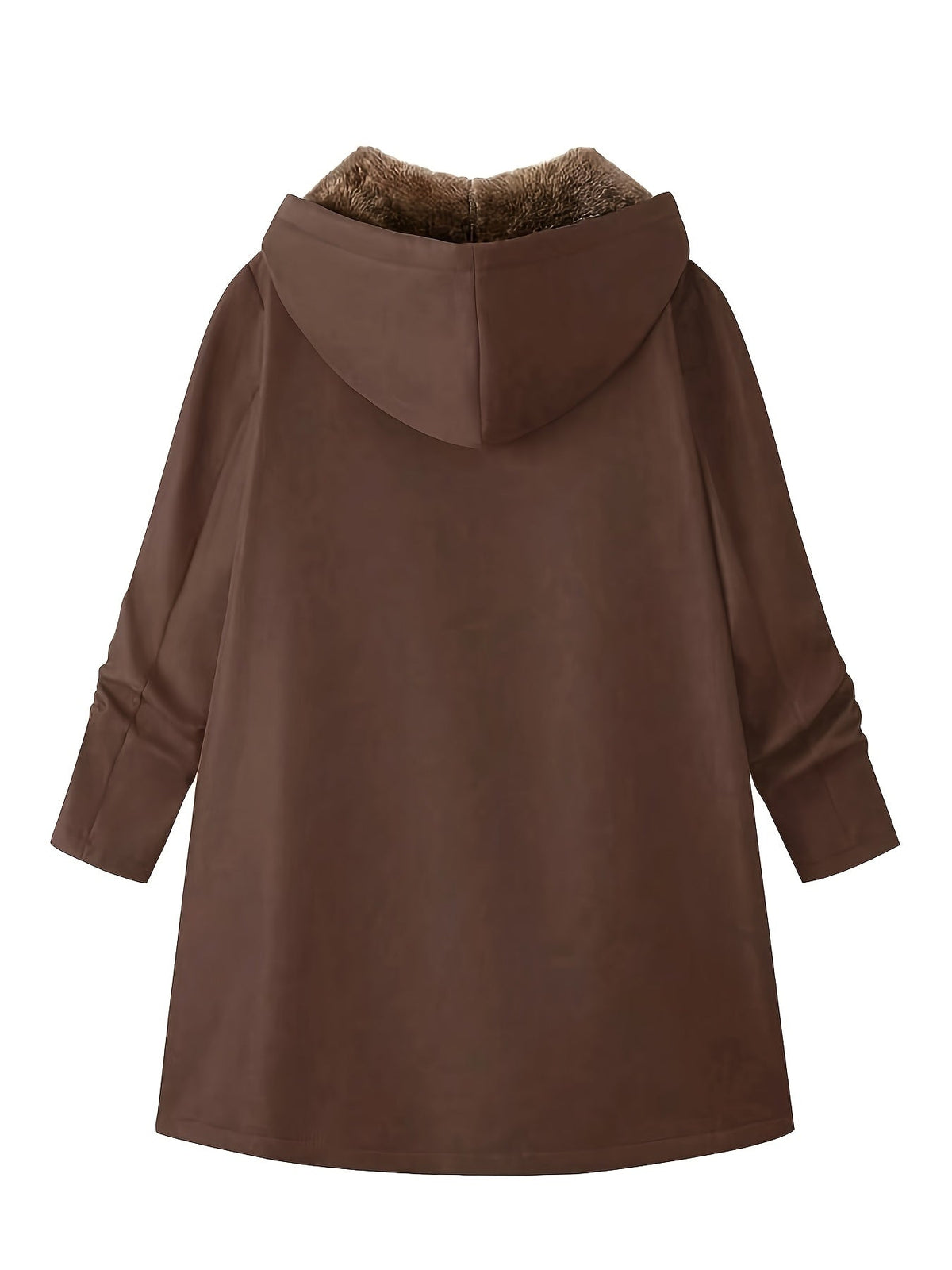 Women's Plush Lining Hooded Long Zip Overcoat