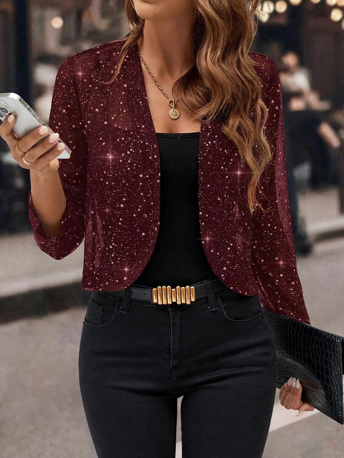 Women's Soft Shimmer Short Open Jacket