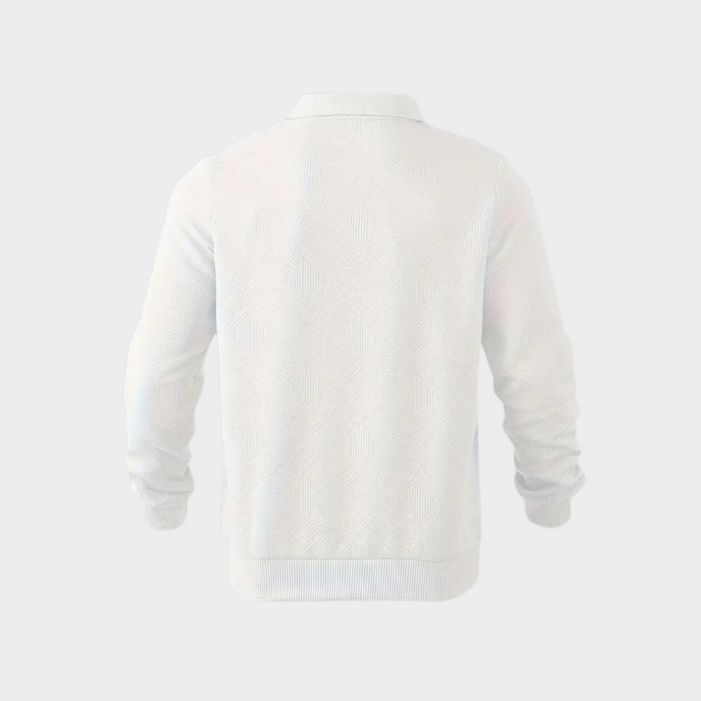 Men's Smart Casual Textured Half-Zip Pullover Top