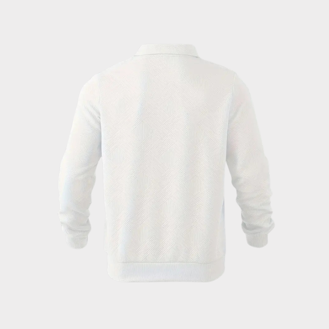 Men's Smart Casual Textured Half-Zip Pullover Top