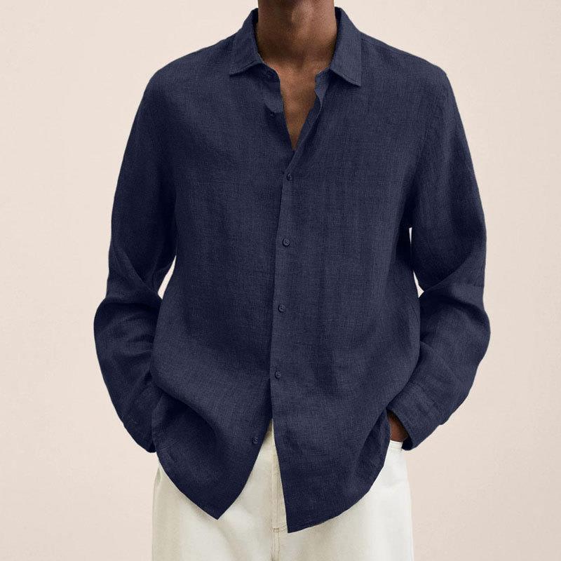 Men's Lightweight Button-Up Long Sleeve Summer Shirt