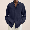 Men's Lightweight Button-Up Long Sleeve Summer Shirt