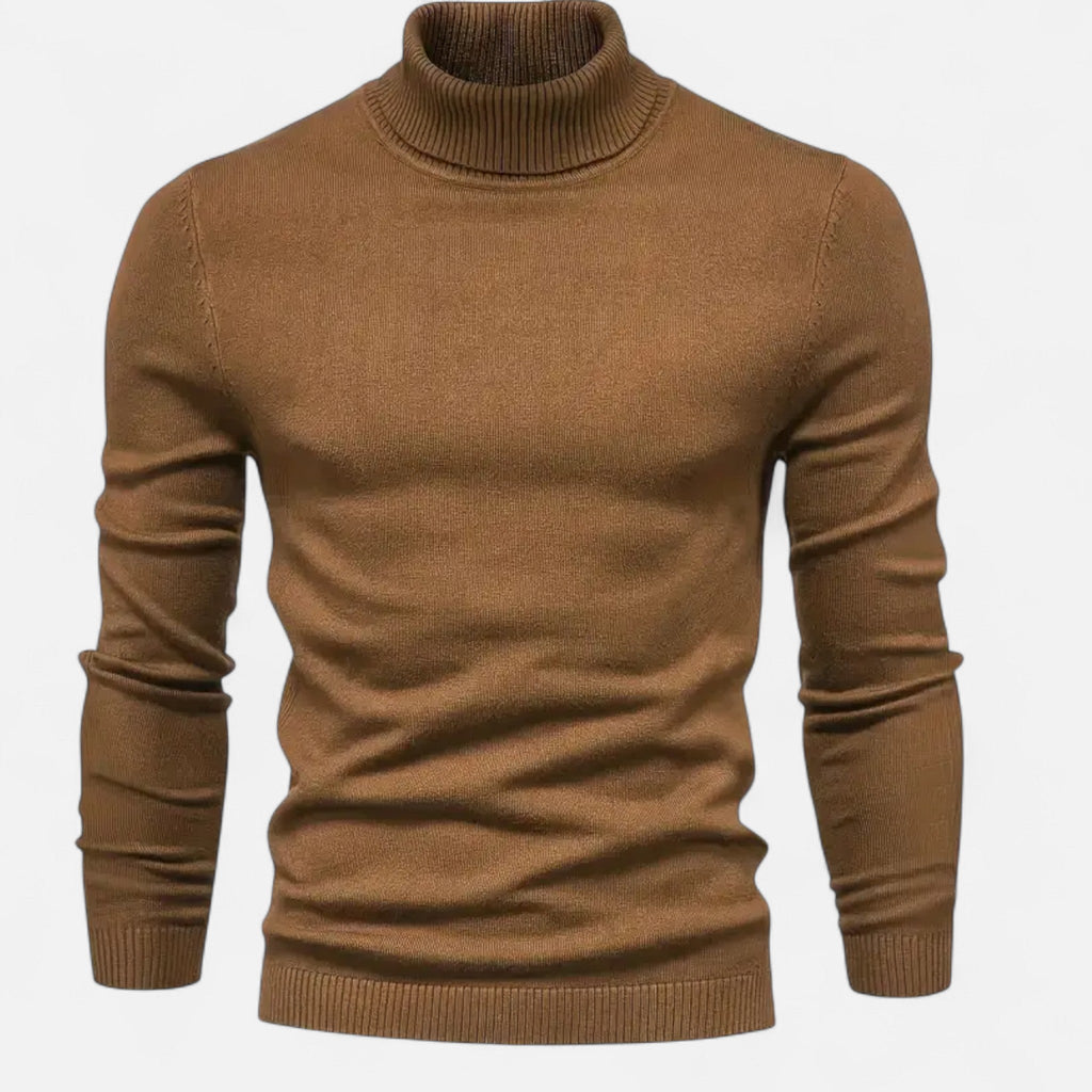 Men's Lapel Neckline Wool Blend Knit Pullover