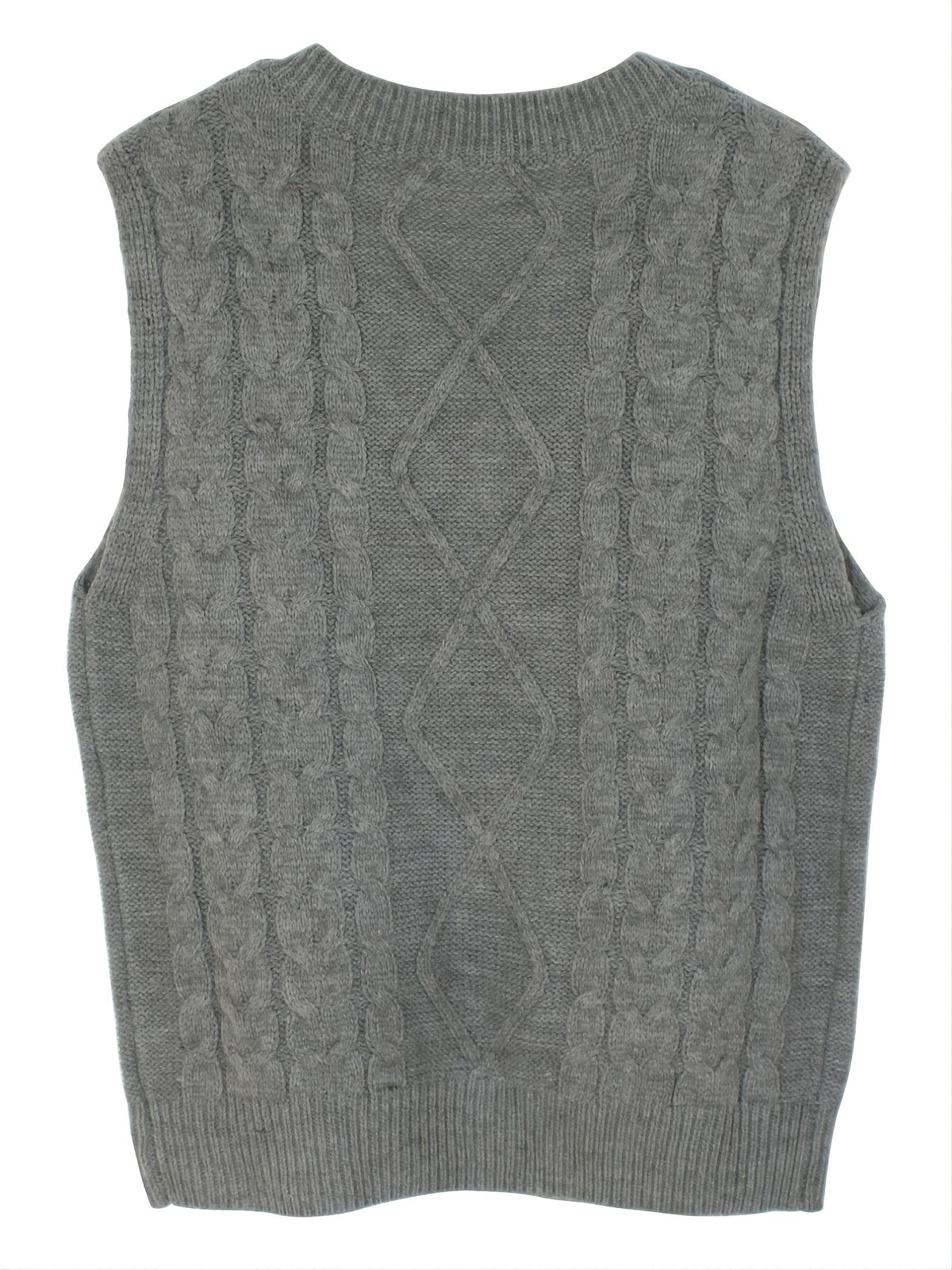 Women's V-Neck Cable Knit Sleeveless Sweater Vest
