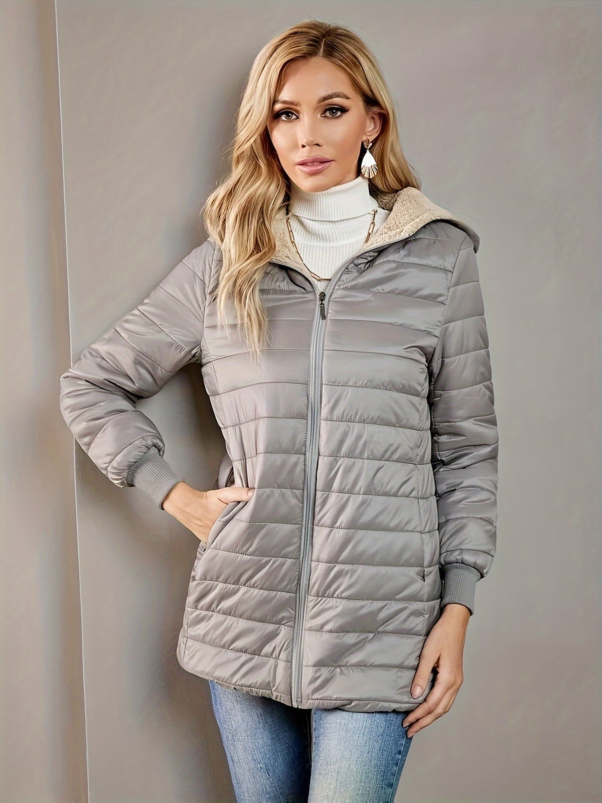 Women's Longline Padded Quilted Winter Coat