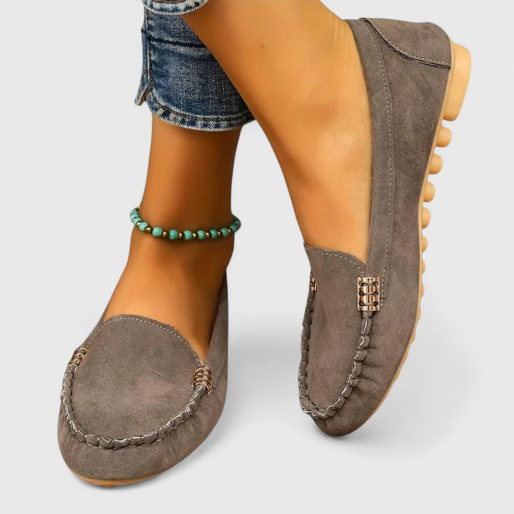 Women's Orthopedic Loafers with Metal Accent Detail