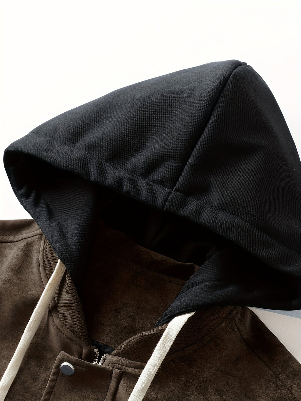 Men's Zip-Up Hooded Loose Fit Jacket with Sleeve Pocket
