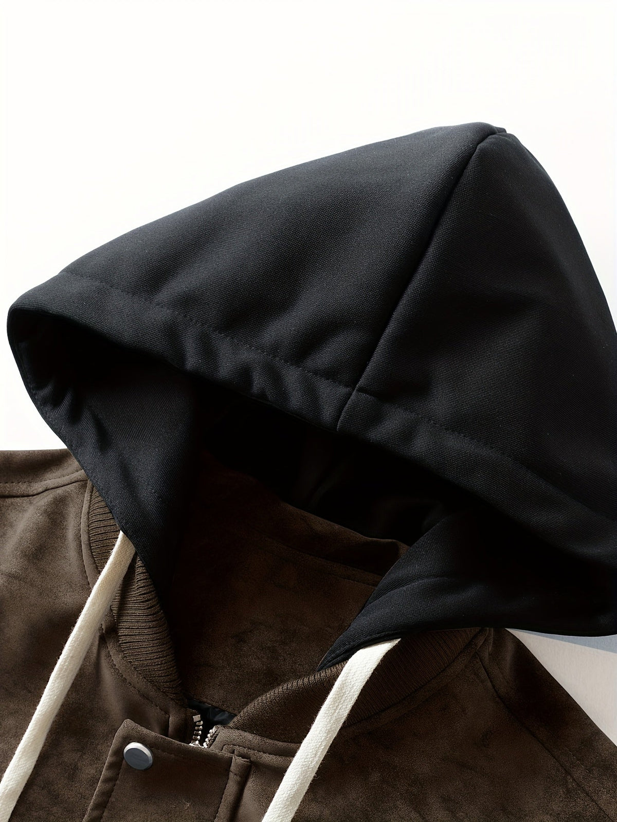 Men's Zip-Up Hooded Loose Fit Jacket with Sleeve Pocket