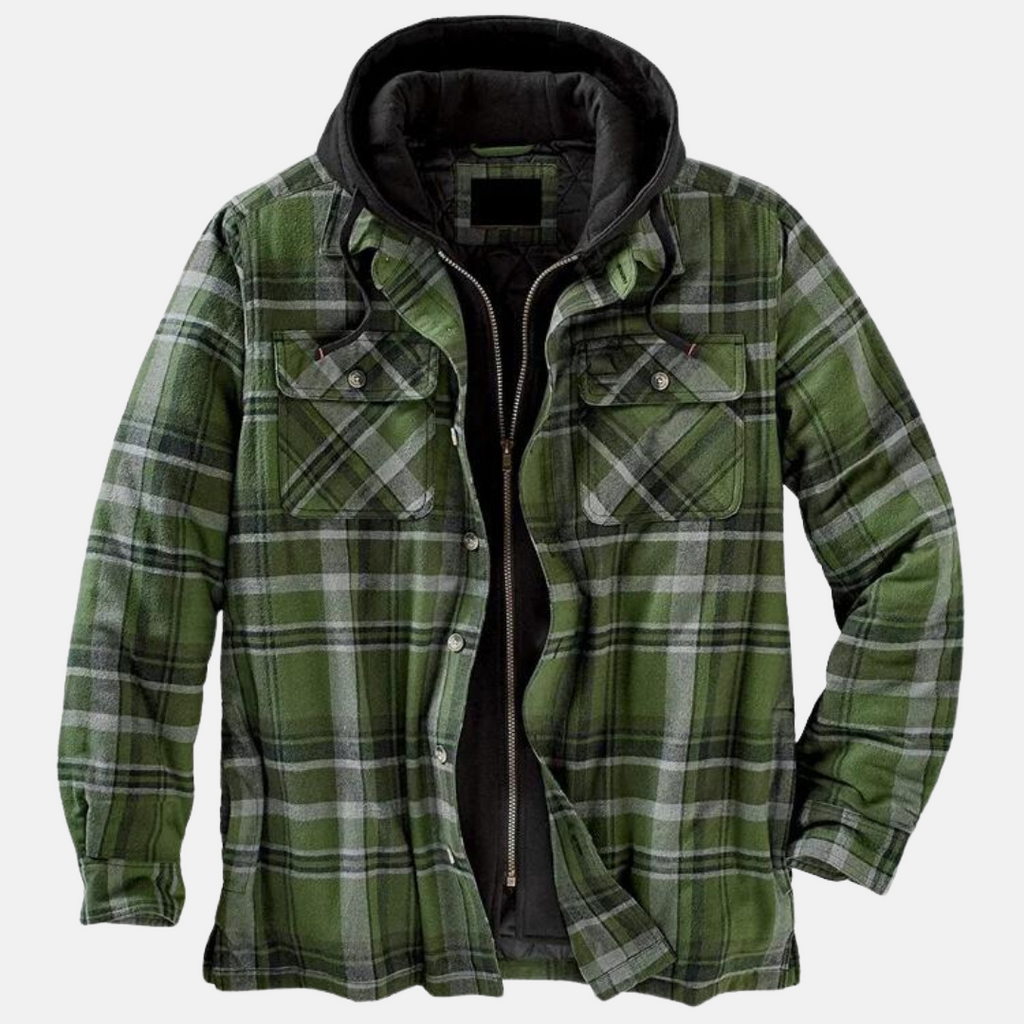 Men's Hooded Quilted Overshirt Coat