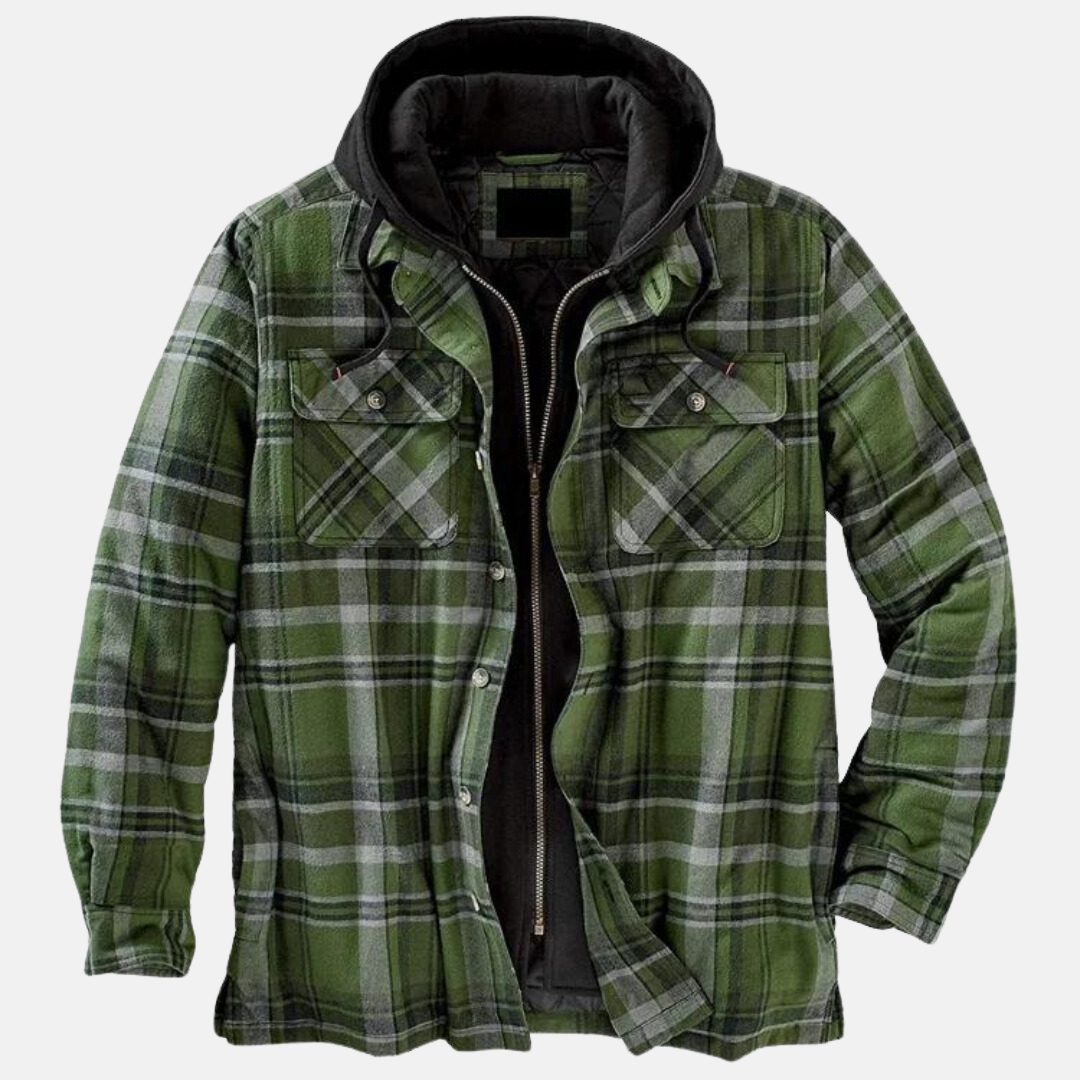 Men's Hooded Quilted Overshirt Coat