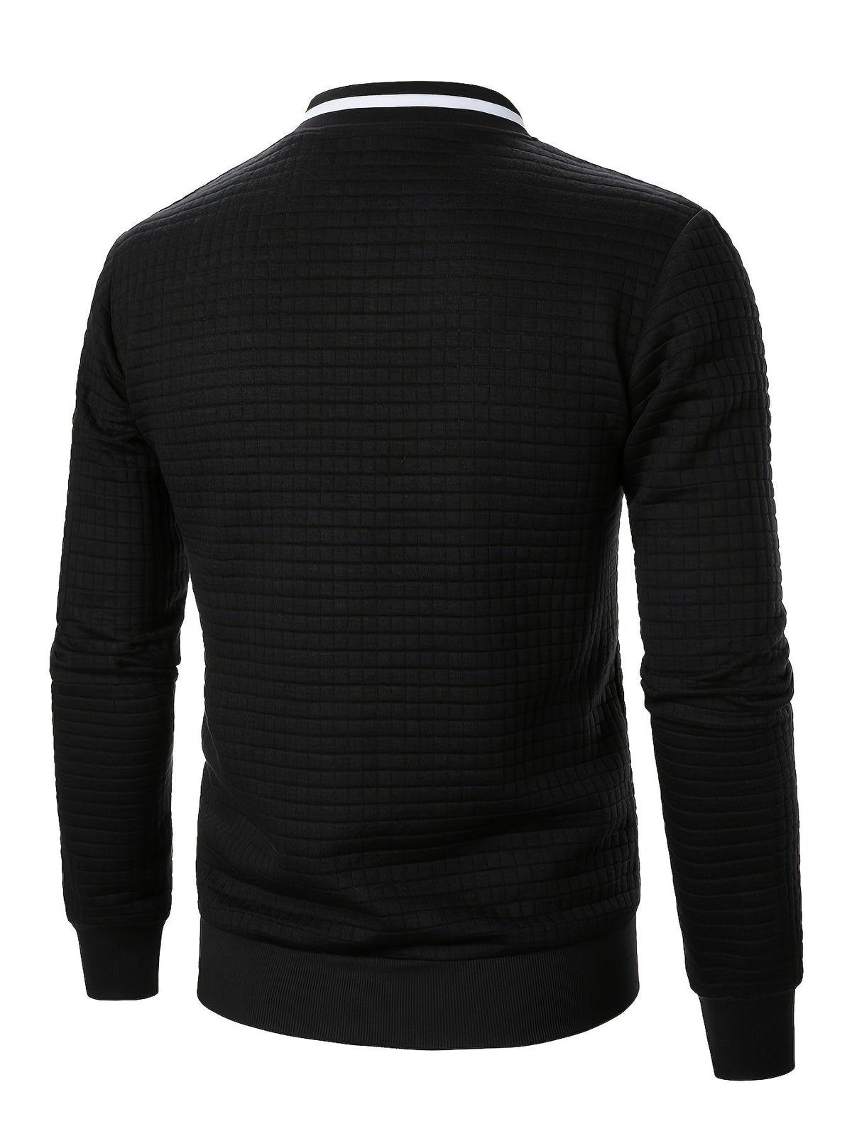 Men's Textured Stand Collar Zip Bomber Coat