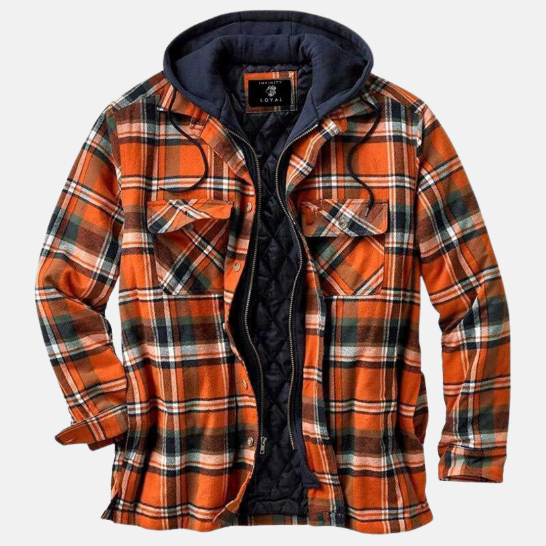 Men's Hooded Quilted Overshirt Coat