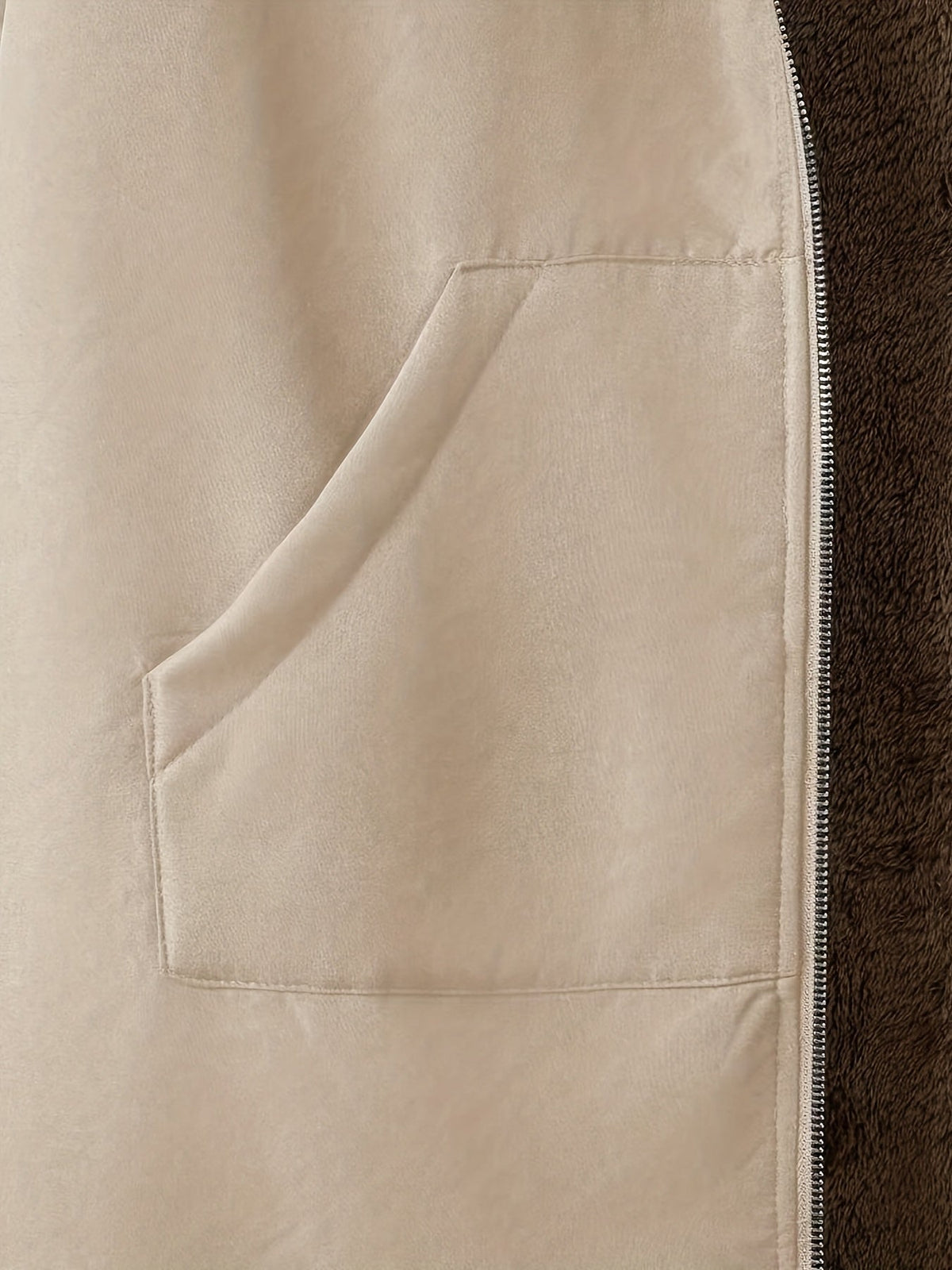Women's Plush Lining Hooded Long Zip Overcoat