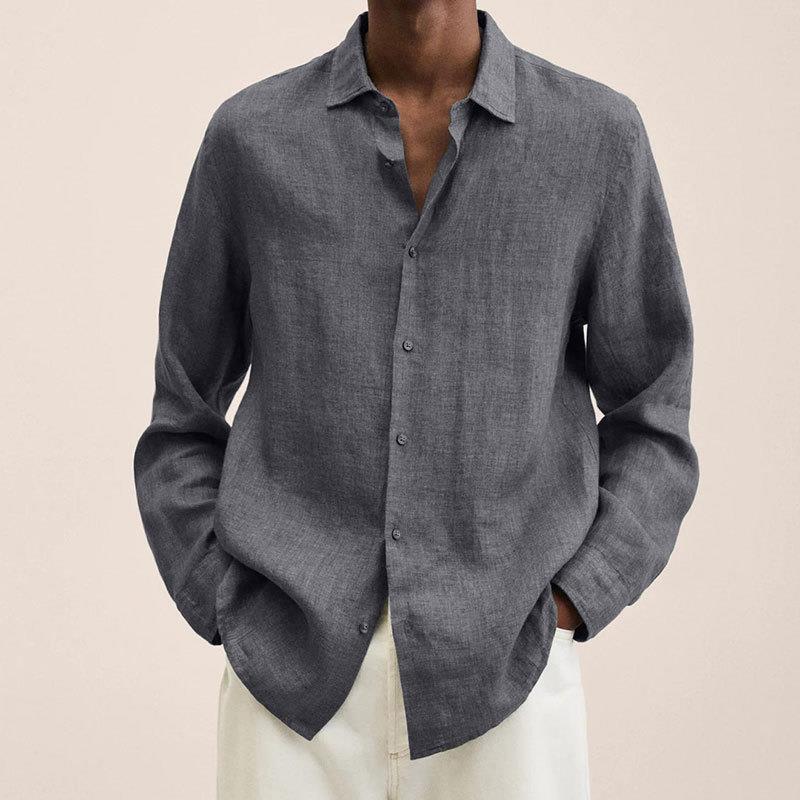 Men's Lightweight Button-Up Long Sleeve Summer Shirt