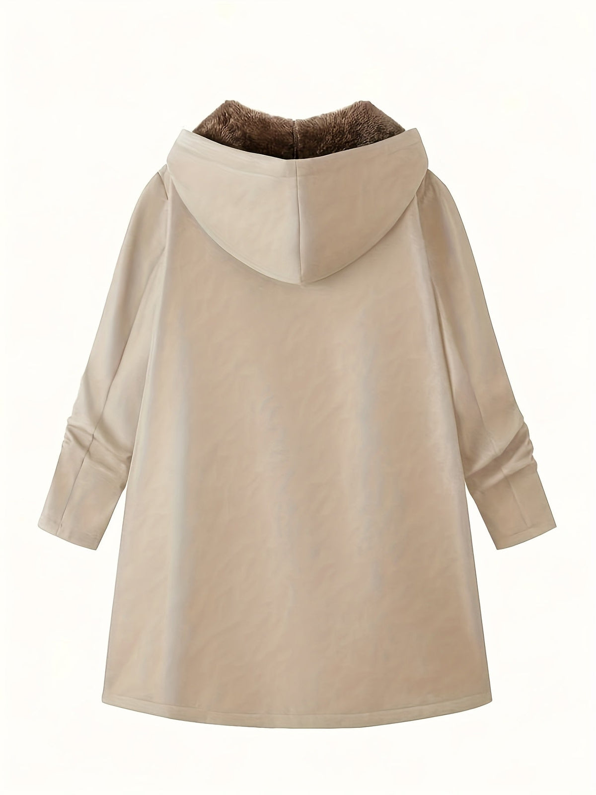 Women's Plush Lining Hooded Long Zip Overcoat