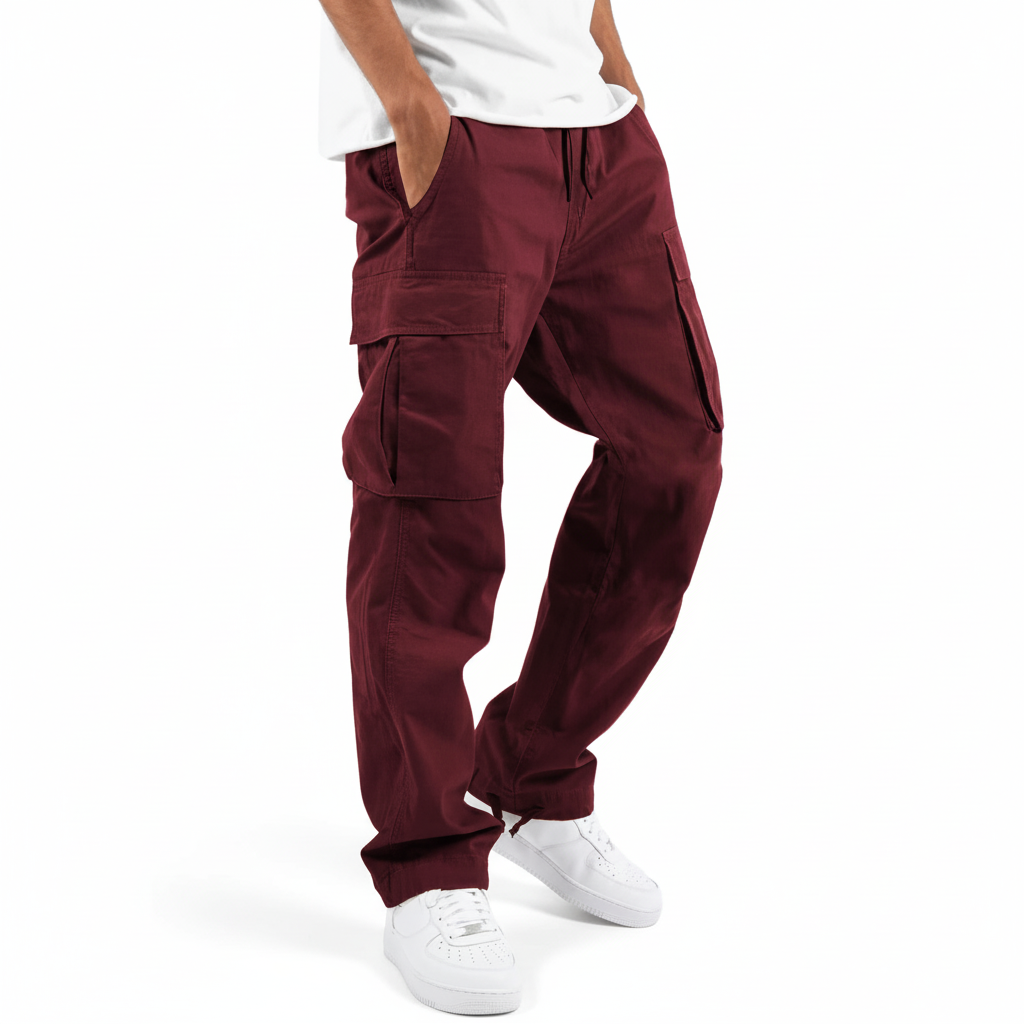Men's Loose-Fit Utility Cotton Cargo Sweatpants