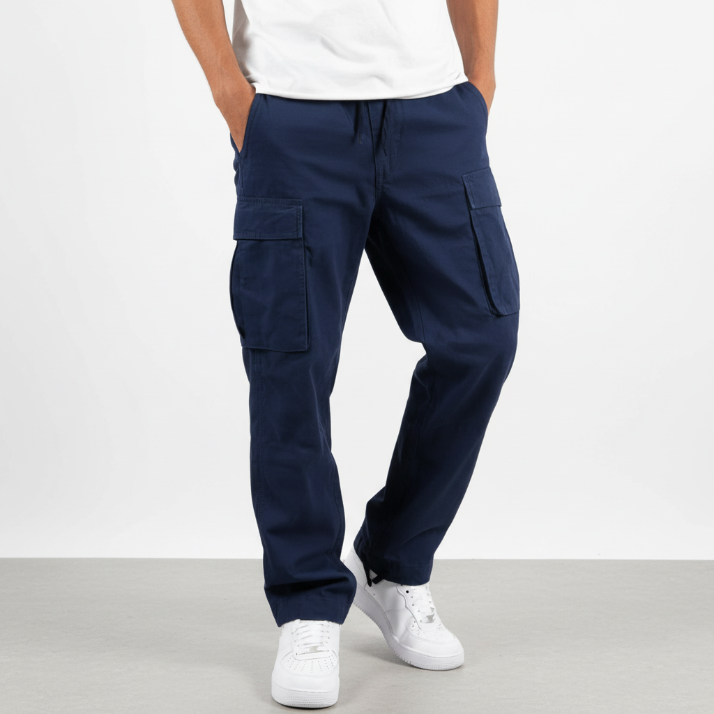 Men's Loose-Fit Utility Cotton Cargo Sweatpants