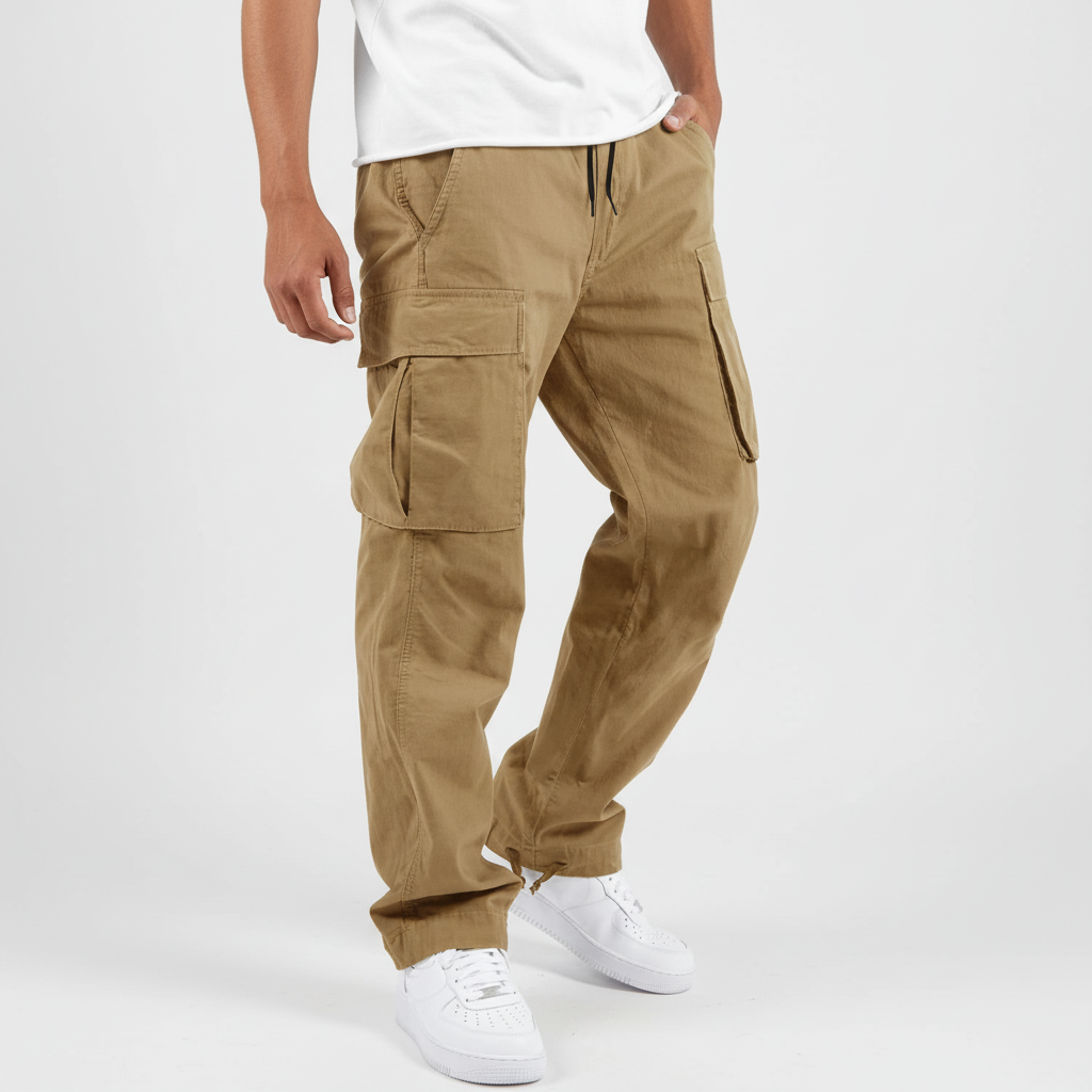 Men's Loose-Fit Utility Cotton Cargo Sweatpants