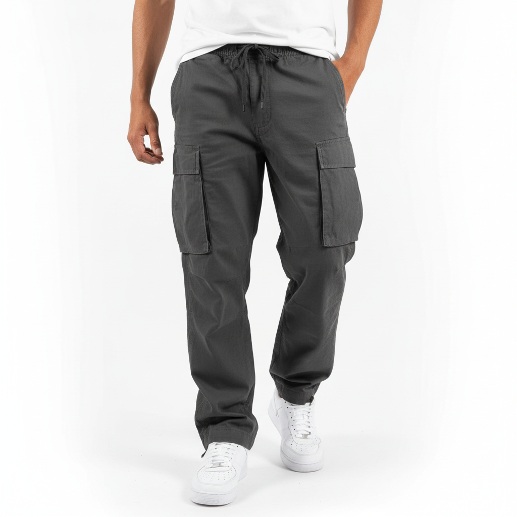 Men's Loose-Fit Utility Cotton Cargo Sweatpants