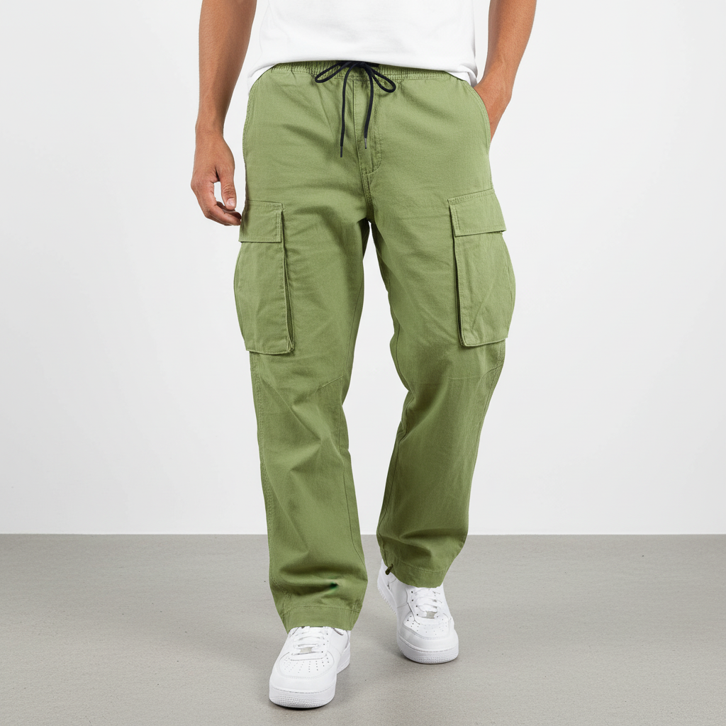 Men's Loose-Fit Utility Cotton Cargo Sweatpants