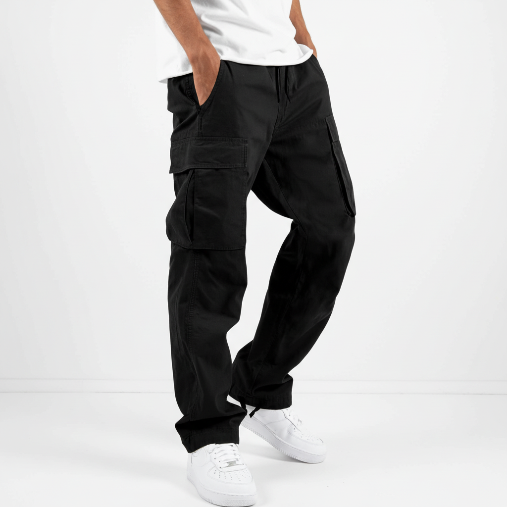 Men's Loose-Fit Utility Cotton Cargo Sweatpants