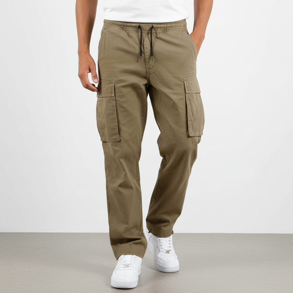Men's Loose-Fit Utility Cotton Cargo Sweatpants